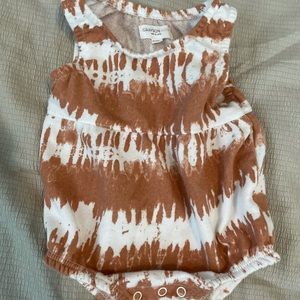 Terry cloth type cotton onesie with tye-dye